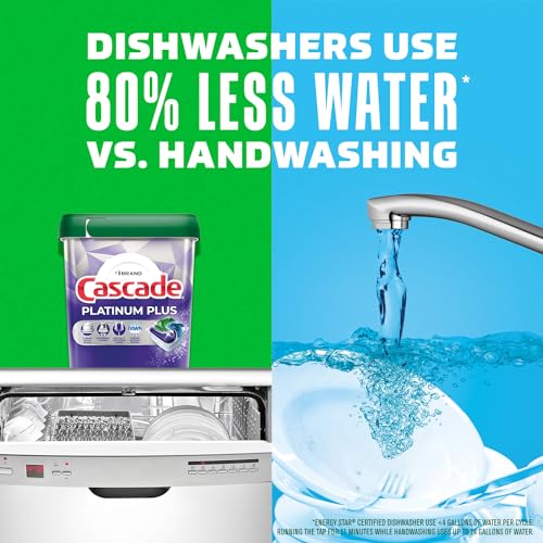 Cascade Platinum Dishwasher Pods, Detergent, Soap Pods, Actionpacs with Dishwasher Cleaner and Deodorizer Action, Fresh, 62 Count-UPStoxs