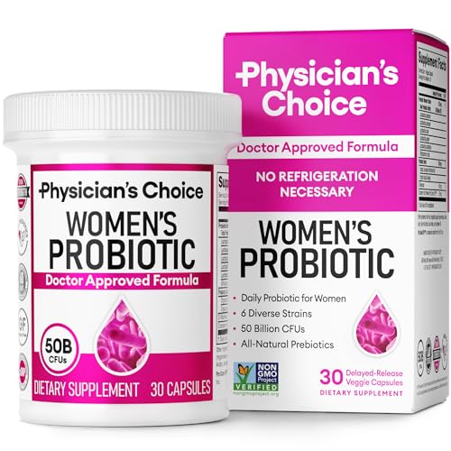 Physician's Choice Probiotics for Women - PH Balance, Digestive, UT, & Feminine Health - 50 Billion CFU - 6 Unique Strains for Women - Organic Prebiotics, Cranberry Extract+ - Women Probiotic - 30 CT-UPStoxs