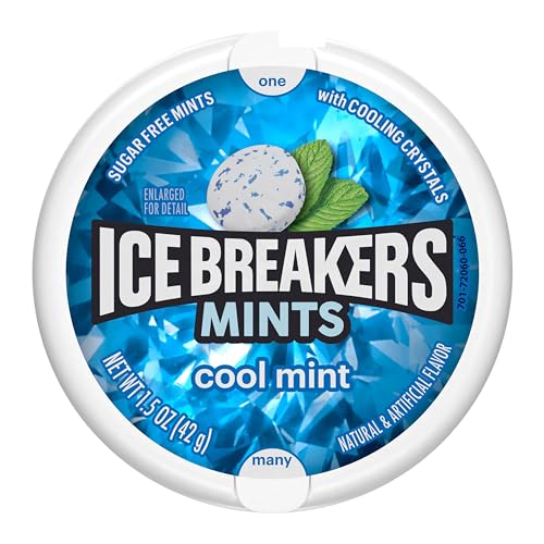 ICE BREAKERS Coolmint Sugar Free Breath Mints Tins, 1.5 oz (8 Count)-UPStoxs