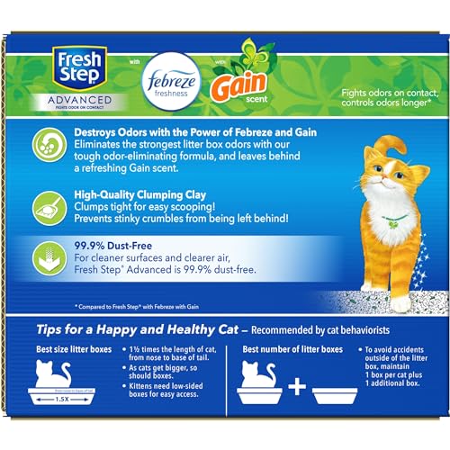 Fresh Step Clumping Cat Litter, With Gain, Advanced, Extra Large, 37 Pounds total (2 Pack of 18.5lb Boxes)-UPStoxs