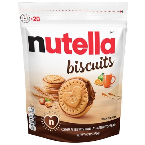 Nutella Biscuits, 20 Count Cookies, Hazelnut Spread with Cocoa, Kids Snacks, 9.7 oz-UPStoxs