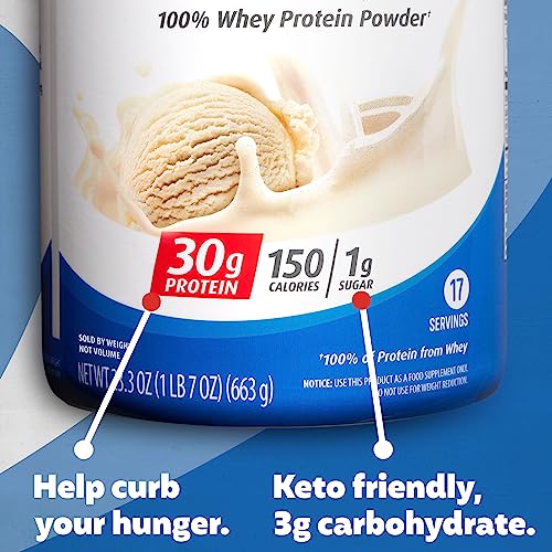 Premier Protein Powder, Vanilla Milkshake, 30g Protein, 1g Sugar, 100% Whey Protein, Keto Friendly, No Soy Ingredients, Gluten Free, 17 Servings, 23.3 Ounces-UPStoxs