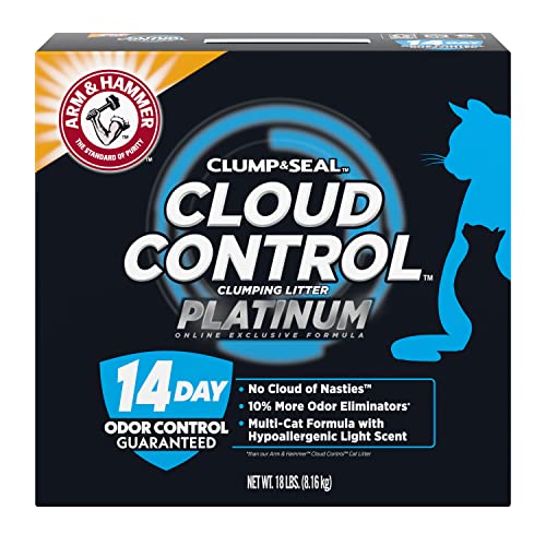 Arm & Hammer Cloud Control Platinum Multi-Cat Clumping Cat Litter with Hypoallergenic Light Scent, 14 Days of Odor Control, 18 lbs, Online Exclusive Formula-UPStoxs