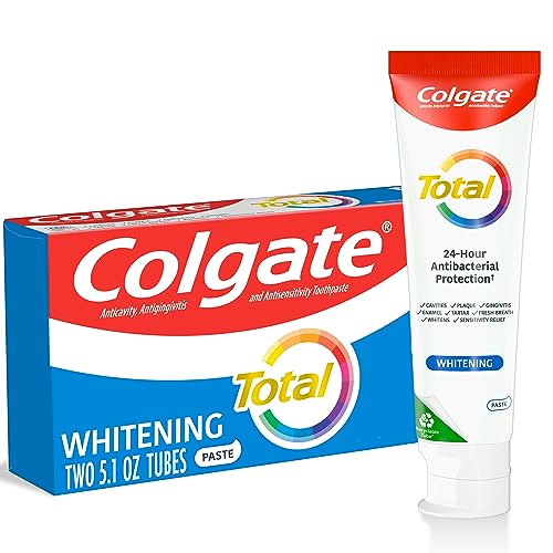 Colgate Total Whitening Toothpaste, Mint Toothpaste, 5.1 oz Tube, 2 Pack-UPStoxs