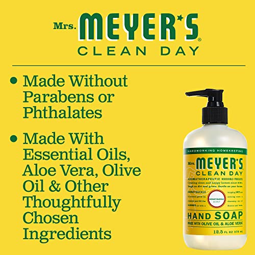 MRS. MEYER'S CLEAN DAY Hand Soap, Made with Essential Oils, Biodegradable Formula, Honeysuckle, 12.5 fl. oz - Pack of 3-UPStoxs