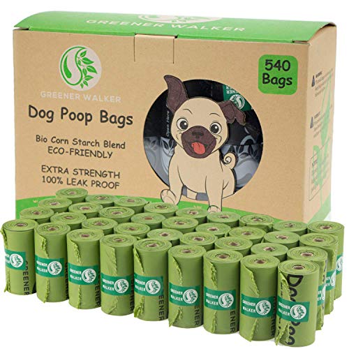 Greener Walker Poop Bags for Dog Waste-540 Bags,Extra Thick Strong 100% Leak Proof Dog Waste Bags (Green)-UPStoxs