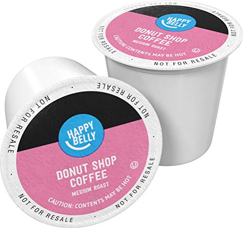 Amazon Brand - Happy Belly Medium Roast Coffee Pods, Donut Style, Compatible with Keurig 2.0 K-Cup Brewers, 100 Count-UPStoxs