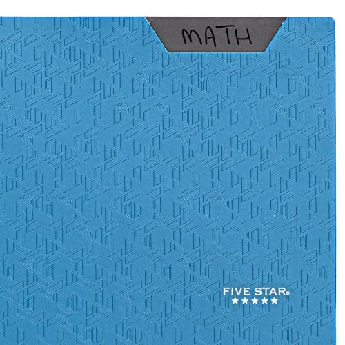 Five Star 2-Pocket Folder, Plastic Folder with Stay-Put Tabs, Fits 3 Ring Binder, Holds 8-1/2" x 11" Paper, Blue (333420H-ECM)-UPStoxs