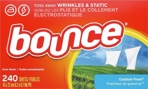 Bounce Dryer Sheets Laundry Fabric Softener, Outdoor Fresh, 240 Count (Pack of 2)-UPStoxs