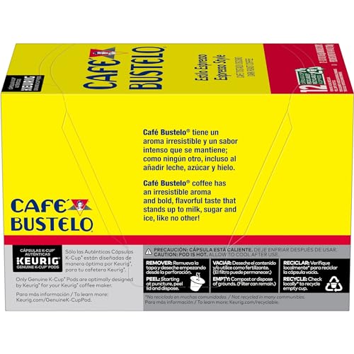 Café Bustelo Espresso Style Dark Roast Coffee, 72 Count Keurig K-Cup Pods-UPStoxs