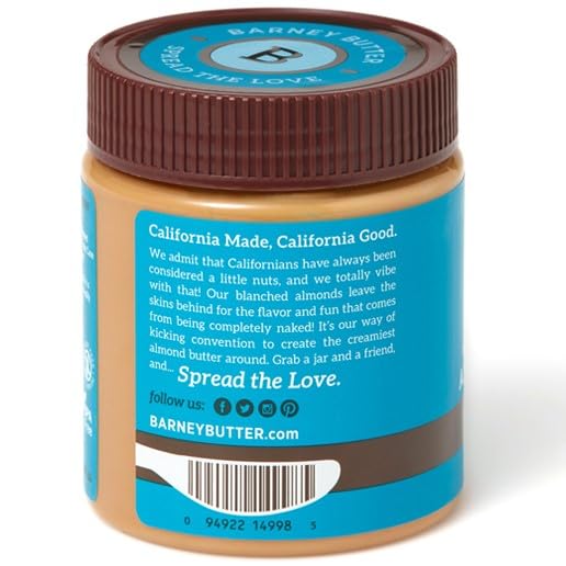 Barney Butter Almond Butter, Smooth, 10 Ounce Jar, Skin-Free Almonds, No Stir, Non-GMO, Gluten Free, Keto, Paleo, Vegan-UPStoxs