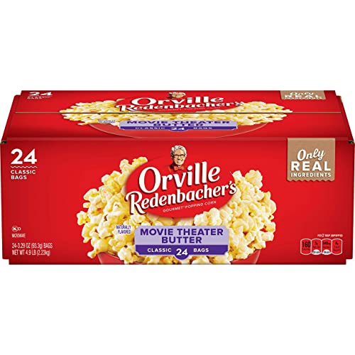 Orville Redenbacher's Movie Theater Butter Microwave Popcorn, 3.29 Ounce Classic Bag, 24-Count-UPStoxs