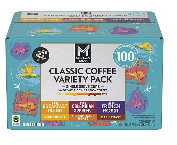 Member's Mark Classic Variety Pack Coffee Pods, 100 ct.-UPStoxs