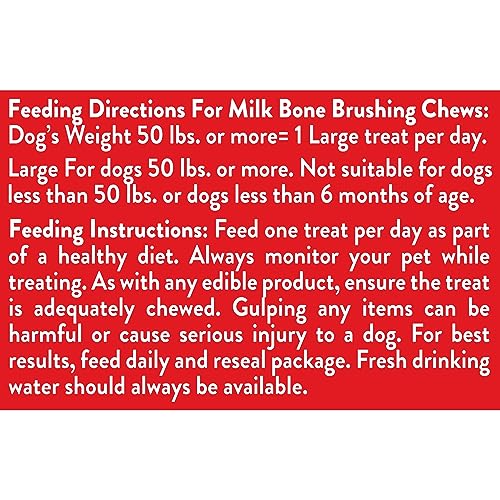 Milk-Bone Original Brushing Chews 25 Large Daily Dental Dog Treats Scrubbing Action Helps Clean Teeth-UPStoxs