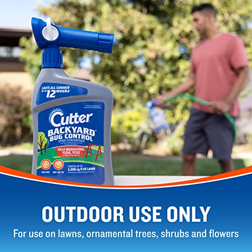 Cutter Backyard Bug Control Spray Concentrate, Mosquito Repellent, Kills Mosquitoes, Fleas & Listed Ants, 32 fl Ounce-UPStoxs