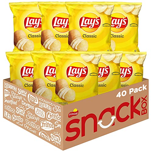 Lay's Potato Chips, Classic, 1 Ounce (Pack of 40)-UPStoxs