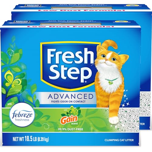 Fresh Step Clumping Cat Litter, With Gain, Advanced, Extra Large, 37 Pounds total (2 Pack of 18.5lb Boxes)-UPStoxs