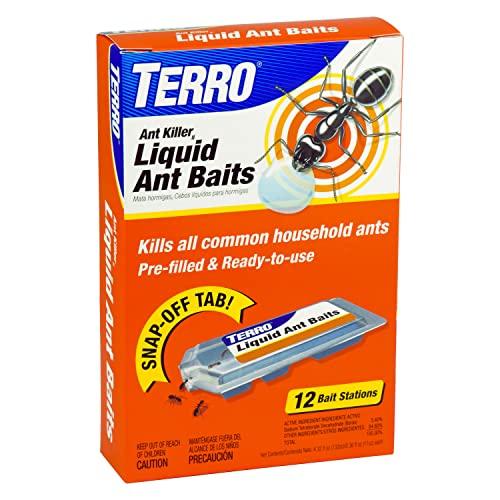 TERRO T300B Liquid Ant Killer, 12 Bait Stations-UPStoxs