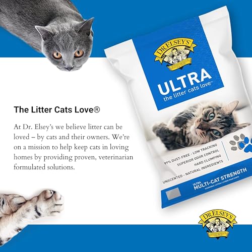 Dr. Elsey’s Premium Clumping Cat Litter - Ultra - 99.9% Dust-Free, Low Tracking, Hard Clumping, Superior Odor Control, Unscented & Natural Ingredients-UPStoxs