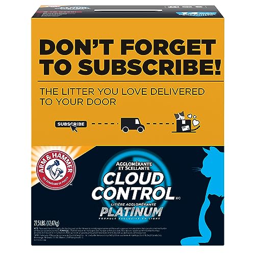 Arm & Hammer Cloud Control Platinum Multi-Cat Clumping Cat Litter with Hypoallergenic Light Scent, 14 Days of Odor Control, 27.5 lbs, Online Exclusive Formula-UPStoxs