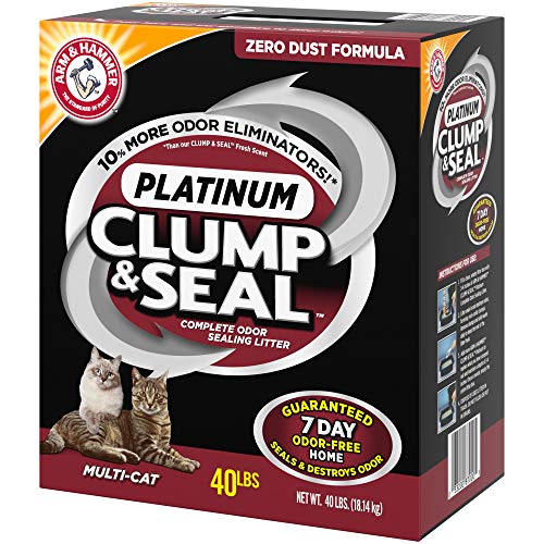 ARM & HAMMER Clump & Seal Platinum Cat Litter, Multi-Cat, 40 lbs (Pack of 1)-UPStoxs