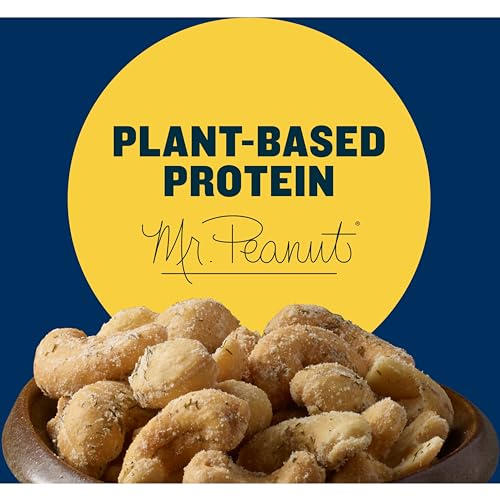 PLANTERS Dill Pickle Cashews, Whole Cashews, Individual Packs, Party Snacks, Plant-Based Protein, Quick Snack for Adults, After School Snack, Flavored Cashew, Roasted with Sea Salt, Kosher, 5oz Bag-UPStoxs