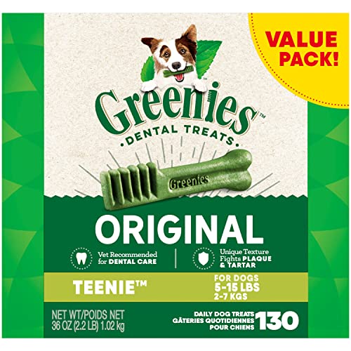 Greenies Original Teenie Natural Dental Care Dog Treats, 36 oz. Pack (130 Treats)-UPStoxs