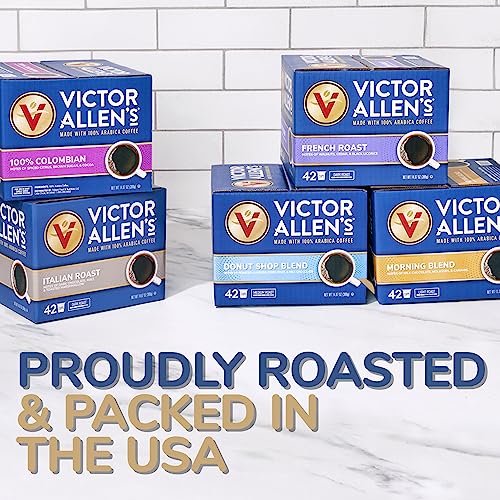 Victor Allen's Coffee Variety Pack (Morning Blend, 100% Colombian, Donut Shop Blend, and French Roast), 42 Count, Single Serve Coffee Pods for Keurig K-Cup Brewers-UPStoxs