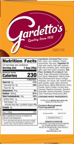 Gardetto's Snack Mix, Original Recipe, Multipack Snack Bags, 1.75 oz, Kids Snacks, Back to School Snacks, 10 ct-UPStoxs