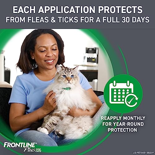 Frontline Plus Flea and Tick Treatment for Cats Over 1.5 lbs. 3 Treatments-UPStoxs