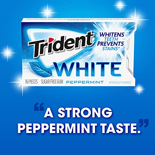 Trident White Peppermint Sugar Free Gum, 16 Count (Pack of 9)-UPStoxs