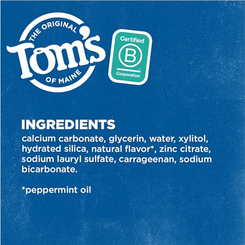 Tom's of Maine Fluoride-Free Antiplaque & Whitening Natural Toothpaste, Peppermint, 5.5 oz. (Pack of 2)-UPStoxs