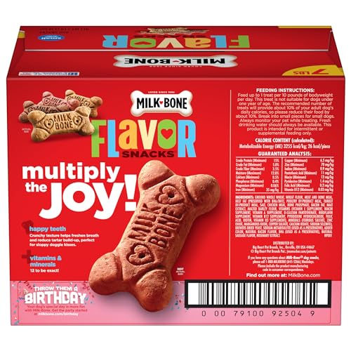 Milk-Bone Flavor Snacks Dog Treats, Small Biscuits, 7 Pound Crunchy Texture Helps Reduce Tartar-UPStoxs