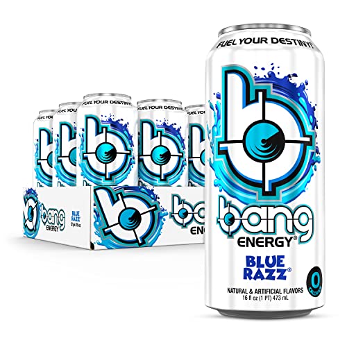 Bang Energy Blue Razz, Sugar-Free Energy Drink, 16-Ounce (Pack of 12)-UPStoxs