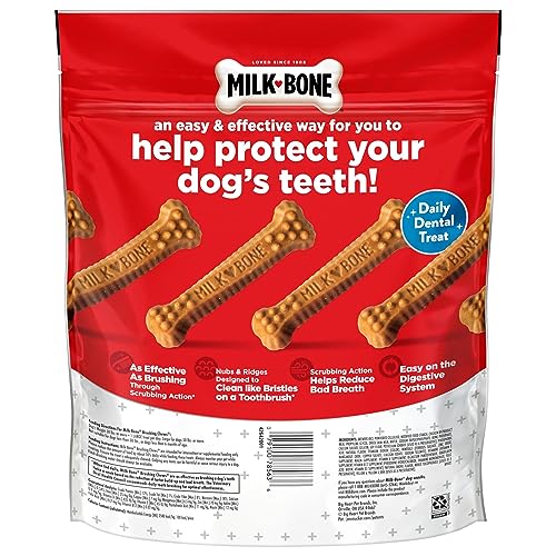 Milk-Bone Original Brushing Chews 25 Large Daily Dental Dog Treats Scrubbing Action Helps Clean Teeth-UPStoxs