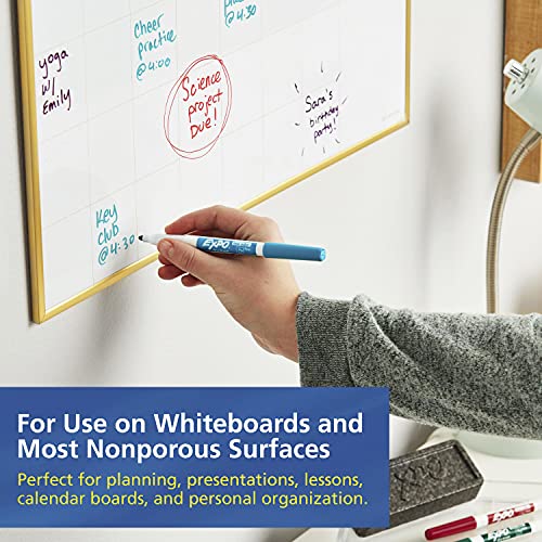 EXPO Low Odor Dry Erase Markers, Fine Tip, Black 4 Count-UPStoxs