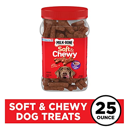 Milk-Bone Soft & Chewy Dog Treats, Beef & Filet Mignon Recipe, 25 Ounce Made with Real Chuck Roast-UPStoxs