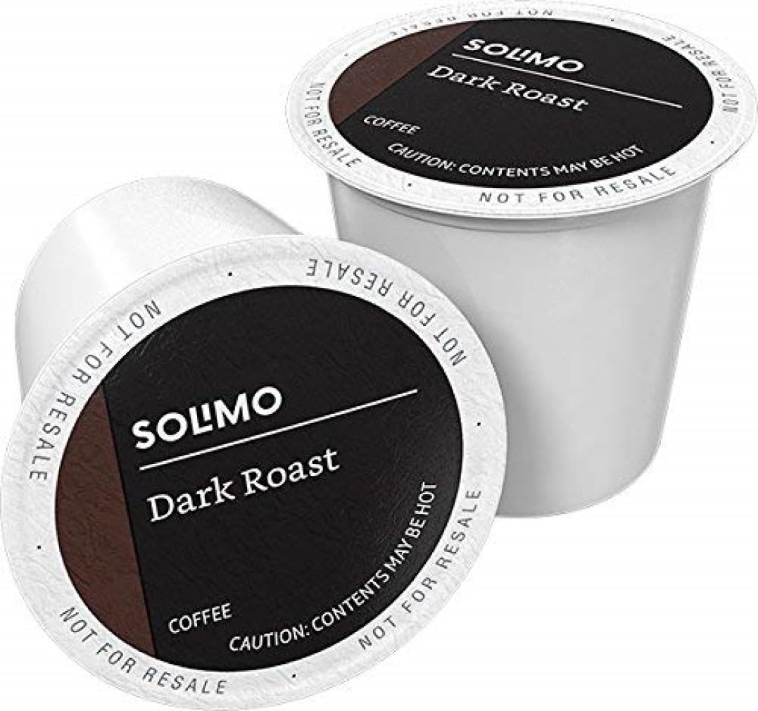 Amazon Brand - Solimo Dark Roast Coffee Pods, Compatible with Keurig 2.0 K-Cup Brewers 100 Count(Pack of 1)-UPStoxs