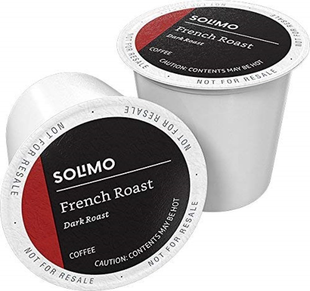 Amazon Brand - Solimo Dark Roast Coffee Pods, French Roast, Compatible with Keurig 2.0 K-Cup Brewers, 100 Count-UPStoxs