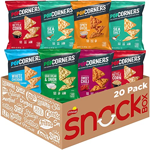 PopCorners Popped Corn Snacks, Sampler Pack, 1 Ounce (Pack of 20) (Packaging May Vary)-UPStoxs