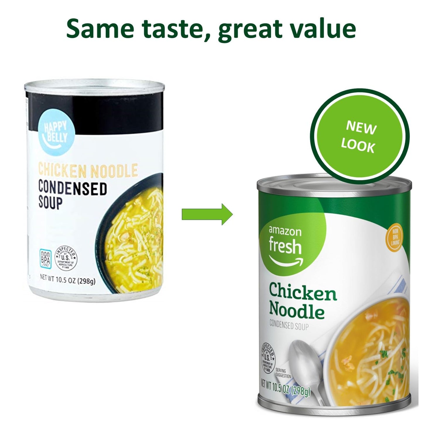 Amazon Fresh, Chicken Noodle, Condensed Soup, 10.5 Oz (Previously Happy Belly, Packaging May Vary)-UPStoxs