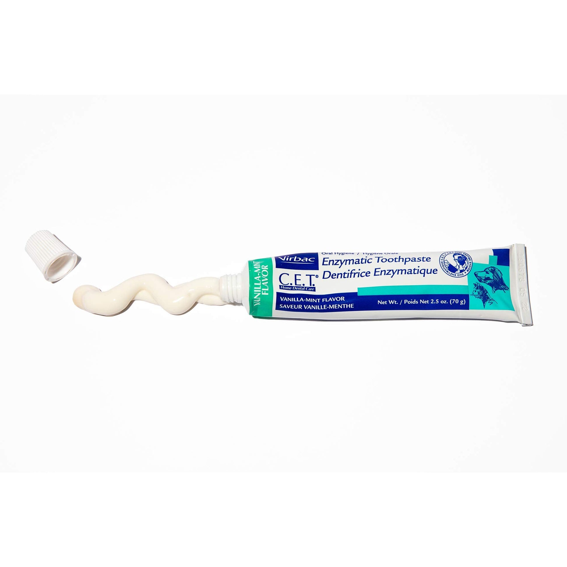 Virbac C.E.T. Enzymatic Toothpaste Eliminates Bad Breath by Removing Plaque and Tartar Buildup Best Pet Dental Care Toothpaste Vanilla Mint Flavor 2.5 Oz Tube-UPStoxs