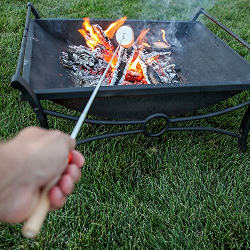 MalloMe Smores Sticks for Fire Pit Long - Marshmallow Roasting Sticks Smores Kit - Smore Skewers Hot Dog Fork Campfire Cooking Equipment, Camping Essentials S'mores Gear Outdoor Accessories 32" 5 Pack-UPStoxs