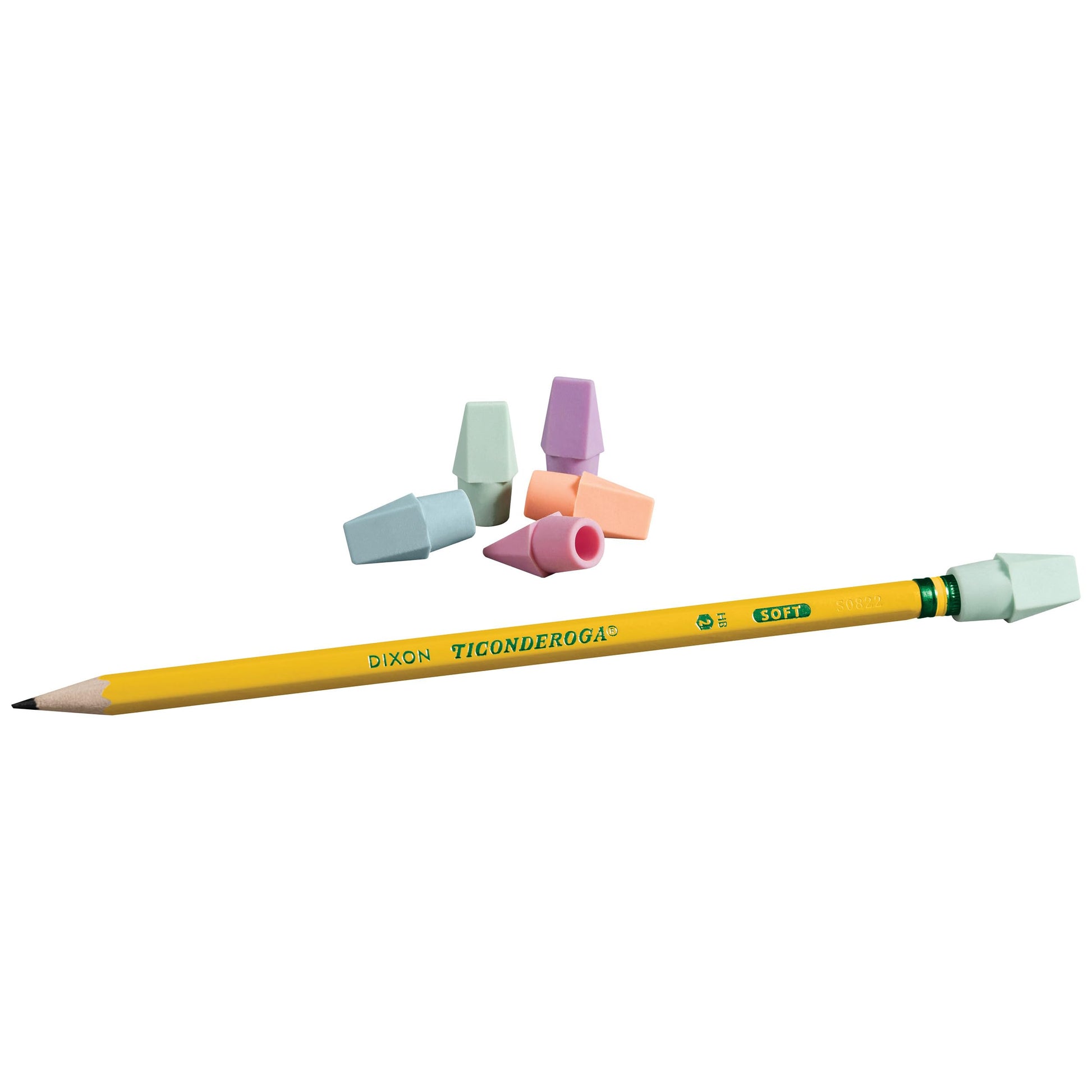 Ticonderoga Pencil Cap Erasers, Assorted Pastel Colors, 10 Count-UPStoxs