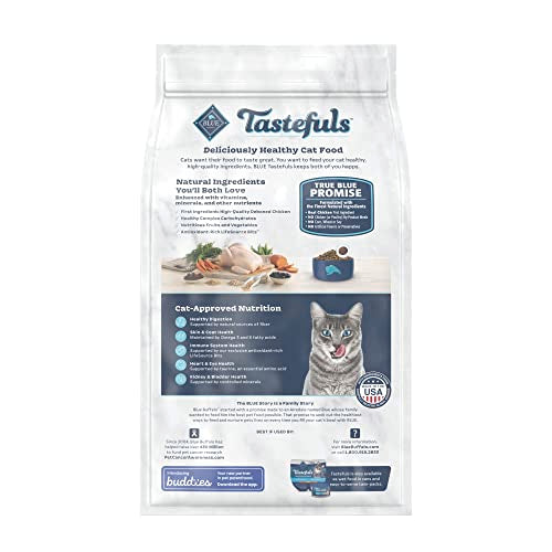 Blue Buffalo Tastefuls Natural Dry Food for Adult Indoor Cats, Chicken & Brown Rice Recipe, 7-lb. Bag-UPStoxs