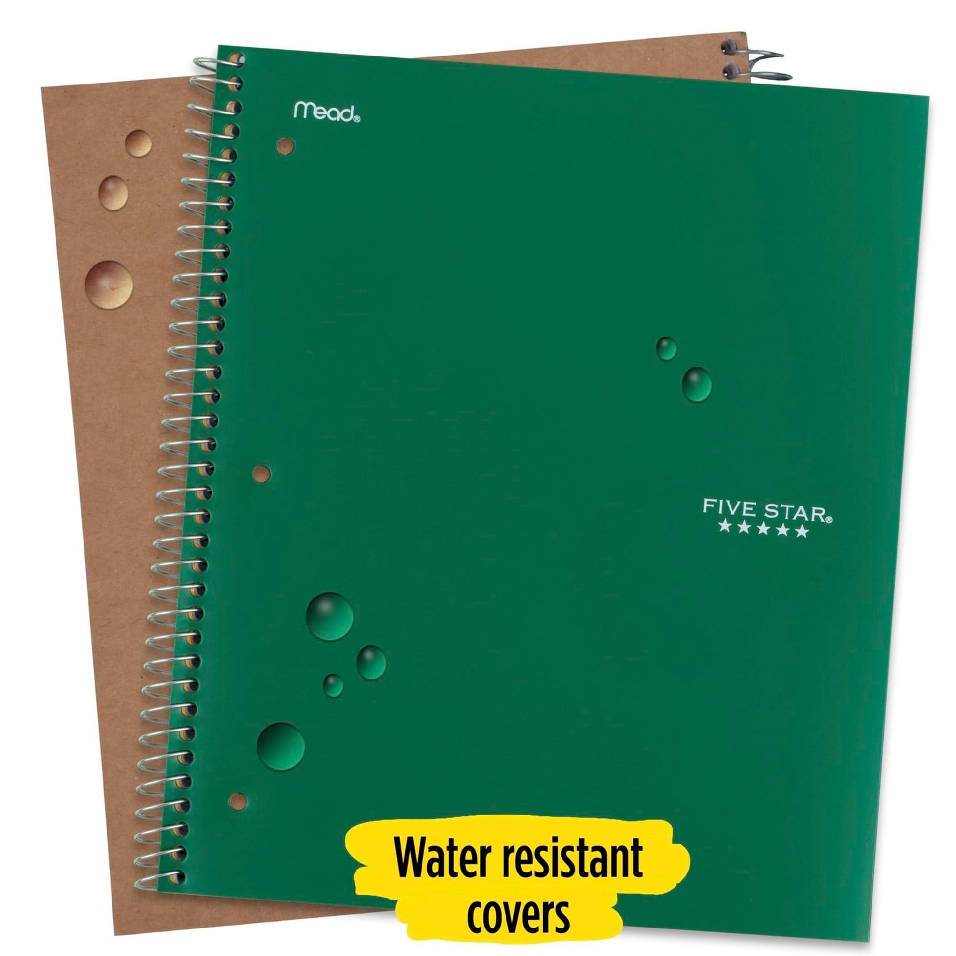 Five Star Spiral Notebook + Study App, 3 Subject, College Ruled Paper, Fights Ink Bleed, Water Resistant Cover, 8-1/2" x 11", 150 Sheets, Green (72067)-UPStoxs