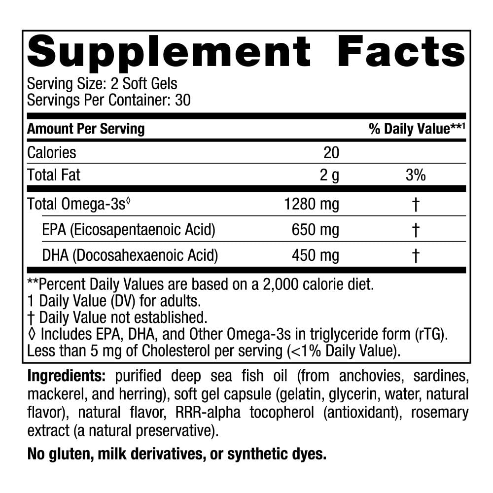 Nordic Naturals Ultimate Omega, Lemon Flavor - 60 Soft Gels - 1280 mg Omega-3 - High-Potency Omega-3 Fish Oil Supplement with EPA & DHA - Promotes Brain & Heart Health - Non-GMO - 30 Servings-UPStoxs