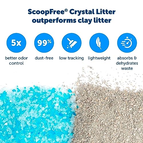 PetSafe ScoopFree Crystal Cat Litter Tray Refills – Fresh Scent, 6-Pack – Disposable Tray – Includes Leak Protection & Low Tracking Litter – Absorbs Odors on Contact-UPStoxs