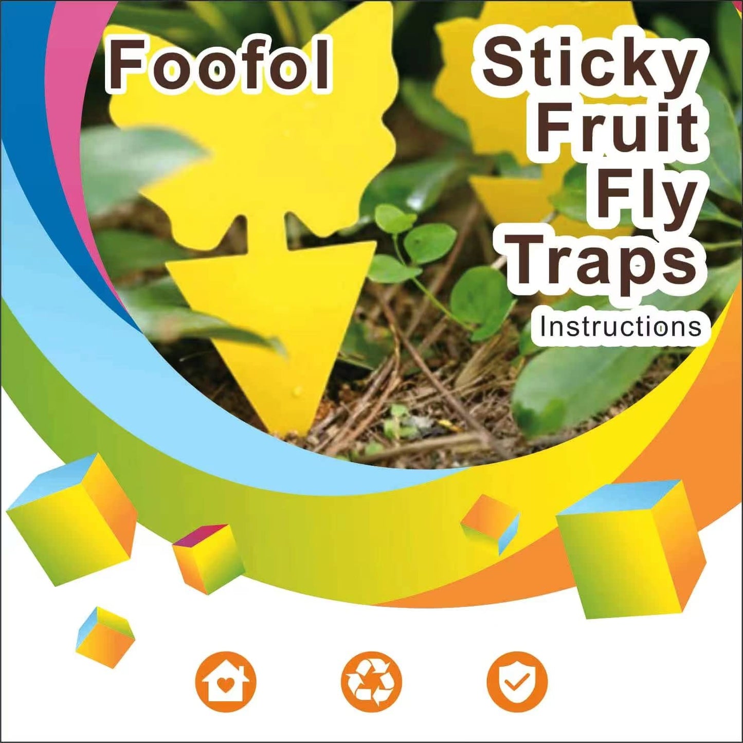 Fruit Fly Traps Fungus Gnat Traps Yellow Sticky Bug Traps 36 Pack Non-Toxic and Odorless for Indoor Outdoor Use Protect The Plant-UPStoxs