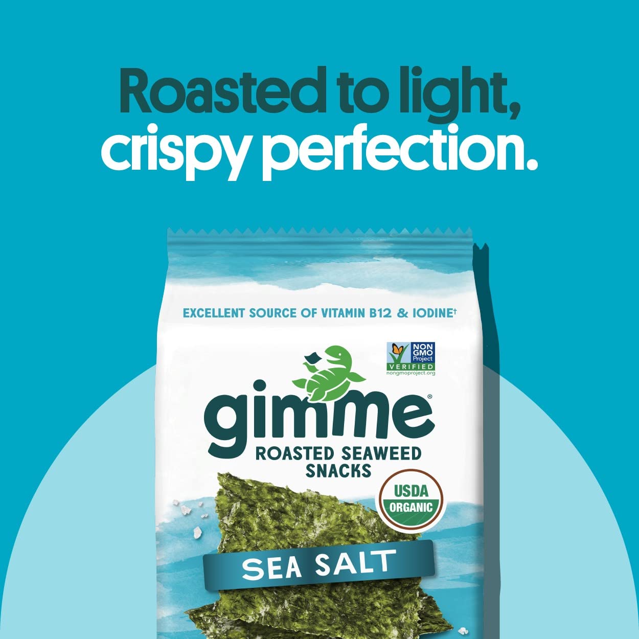 Gimme Seaweed - Sea Salt - 20 Count - Organic Roasted Seaweed Sheets - Keto, Vegan, Gluten Free - Great Source of Iodine & Omega 3’s - Healthy On-The-Go Snack for Kids & Adults-UPStoxs